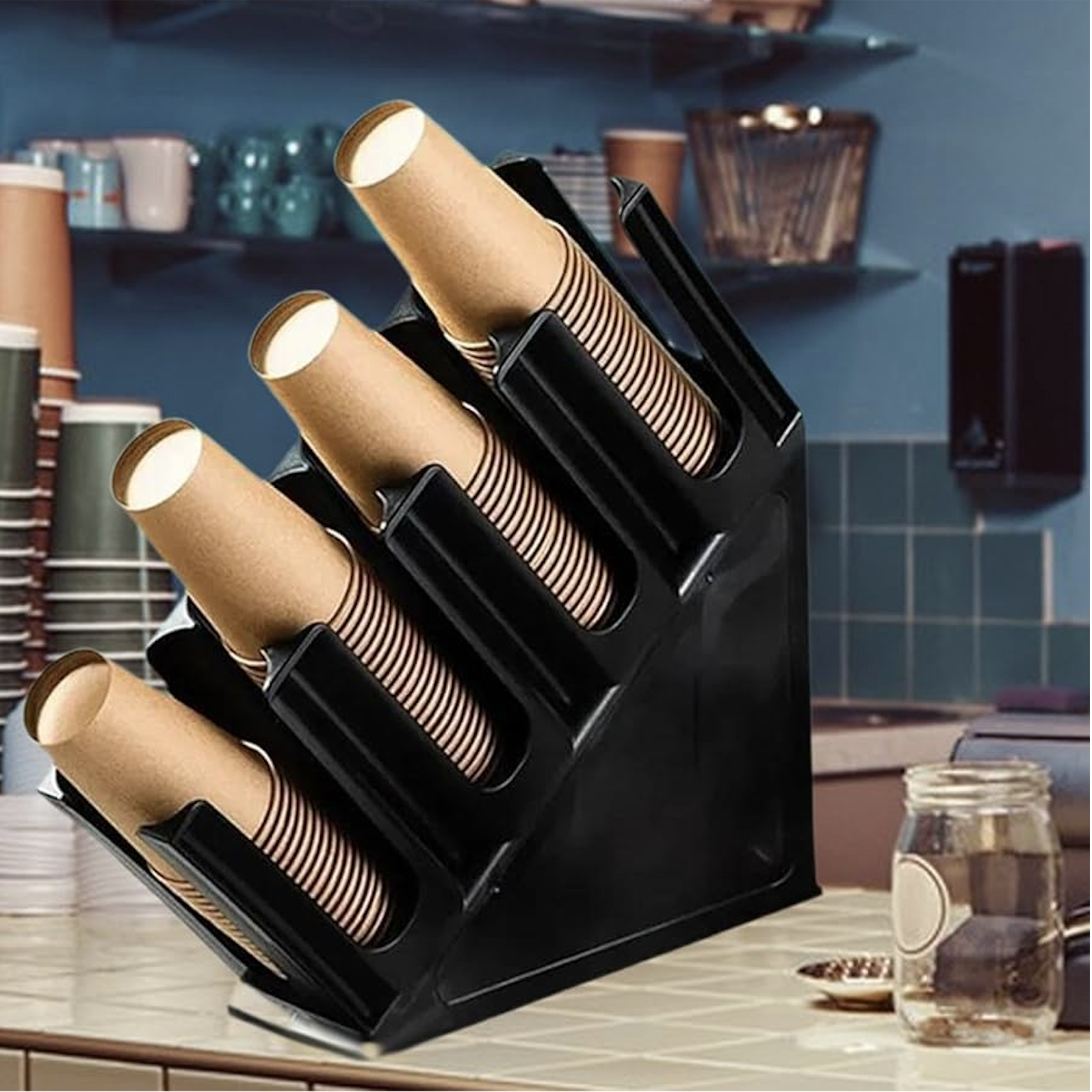 Paper Cup and Lid Holder Glass Cup Coffee Cup Holder for Parties